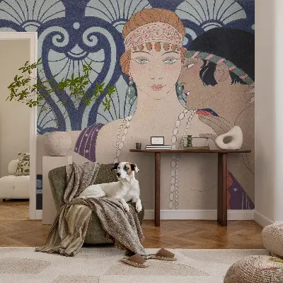 Tapisserie panoramique représentant un couple artistique