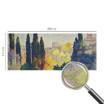 Papier peint panoramique salon avec un motif de paysages impressionnistes