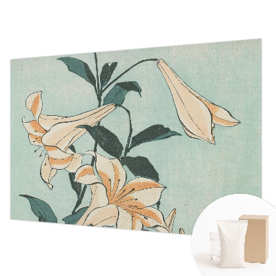 Papier peint panoramique moderne avec motif de lys délicats