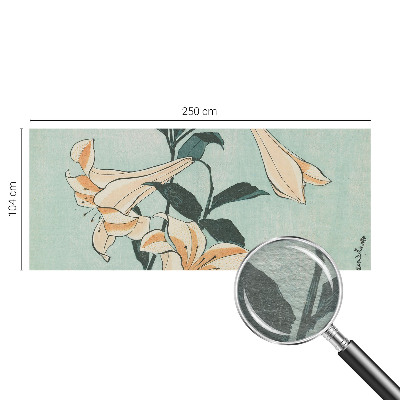 Papier peint panoramique moderne avec motif de lys délicats