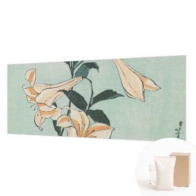 Papier peint panoramique moderne avec motif de lys délicats
