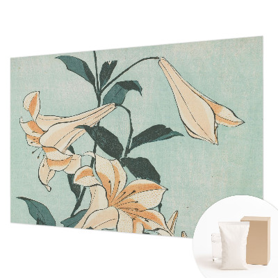 Papier peint panoramique moderne avec motif de lys délicats
