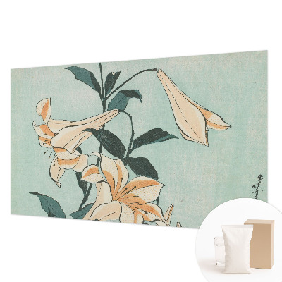 Papier peint panoramique moderne avec motif de lys délicats