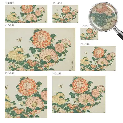 Papier peint photo sur tissu non tissé fleurs de chrysanthème