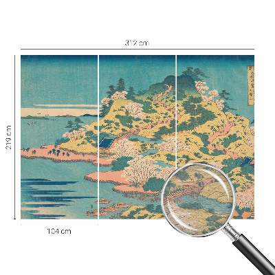 Papier peint panoramique de haute qualité avec un motif de paysage japonais