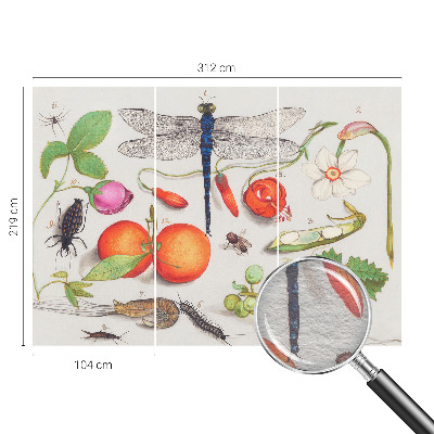 Papier peint panoramique intissé moderne avec une illustration de la nature