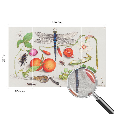 Papier peint panoramique intissé moderne avec une illustration de la nature