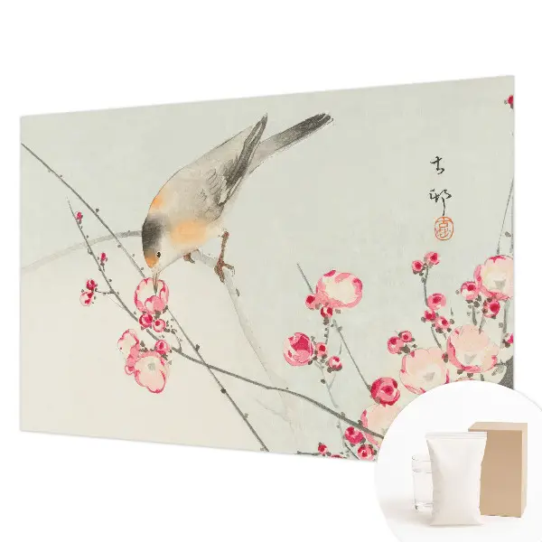 Papier peint photographique intissé oiseau des fleurs