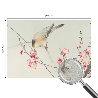 Papier peint photographique intissé oiseau des fleurs