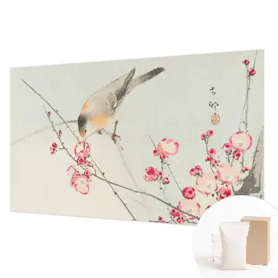 Papier peint photographique intissé oiseau des fleurs