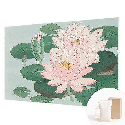 Tapisserie murale avec motif de lotus d'eau