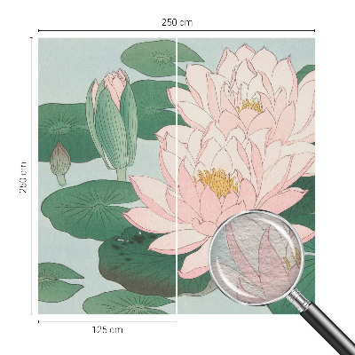 Tapisserie murale avec motif de lotus d'eau