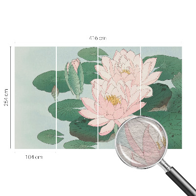 Tapisserie murale avec motif de lotus d'eau