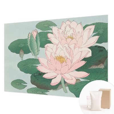 Tapisserie murale avec motif de lotus d'eau