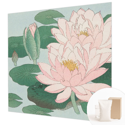 Tapisserie murale avec motif de lotus d'eau