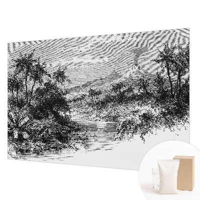Papier peint chambre moderne avec un panorama exotique