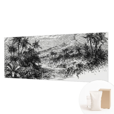 Papier peint chambre moderne avec un panorama exotique