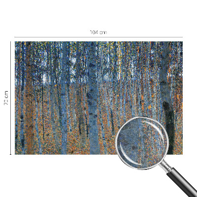 Papier peint panoramique salon avec un motif de forêt de bouleaux