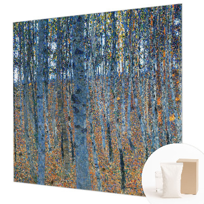 Papier peint panoramique salon avec un motif de forêt de bouleaux
