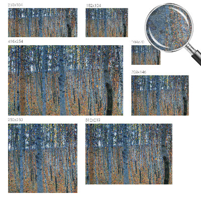 Papier peint panoramique salon avec un motif de forêt de bouleaux