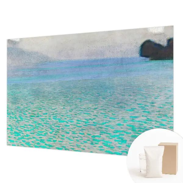 Papier peint panoramique chambre adulte avec un motif évoquant l'eau turquoise
