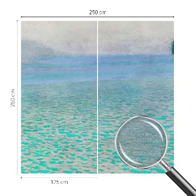 Papier peint panoramique chambre adulte avec un motif évoquant l'eau turquoise
