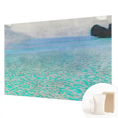 Papier peint panoramique chambre adulte avec un motif évoquant l'eau turquoise