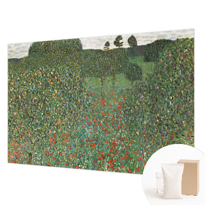 Papier peint panoramique moderne à motif de prairie fleurie