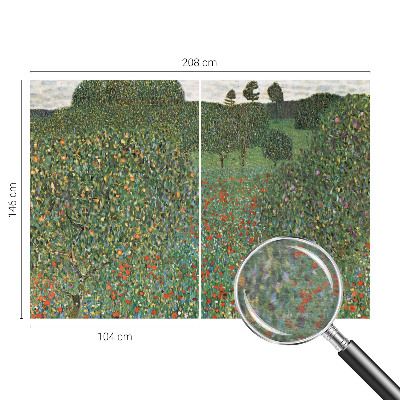 Papier peint panoramique moderne à motif de prairie fleurie