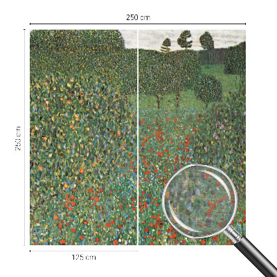 Papier peint panoramique moderne à motif de prairie fleurie