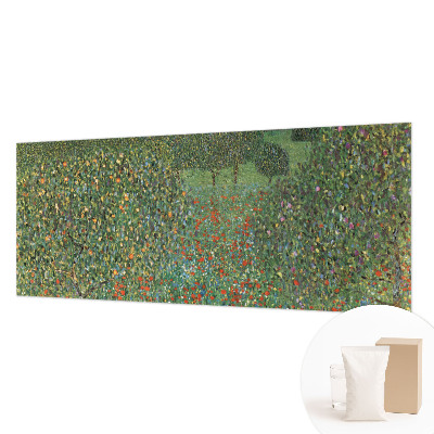 Papier peint panoramique moderne à motif de prairie fleurie