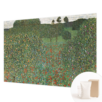 Papier peint panoramique moderne à motif de prairie fleurie