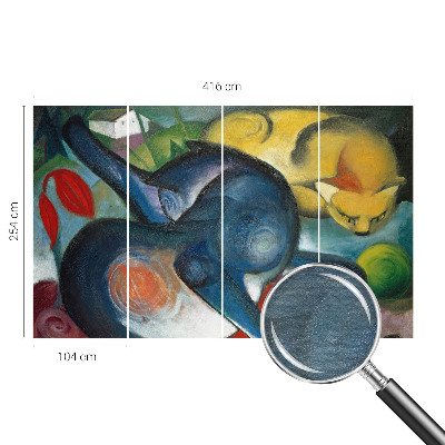 Papier peint panoramique haut de gamme avec un motif d'art félin
