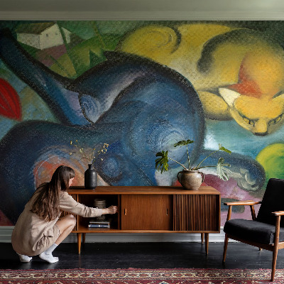 Papier peint panoramique haut de gamme avec un motif d'art félin