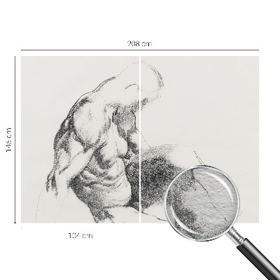 Papier peint panoramique facile à poser avec un motif de portrait d'homme
