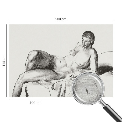 Papier peint panoramique intissé moderne avec un motif d'acte artistique