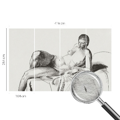 Papier peint panoramique intissé moderne avec un motif d'acte artistique