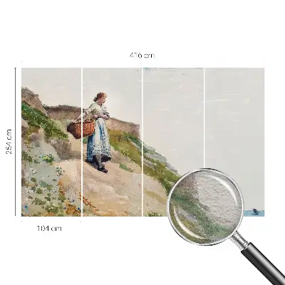 Papier peint panoramique sur mesure avec un paysage féminin