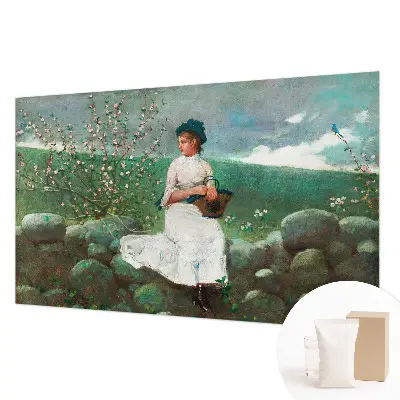 Papier peint panoramique salon avec un motif floral pour décorer une pièce