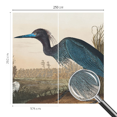Papier peint panoramique de haute qualité avec un motif d'oiseaux aquatiques
