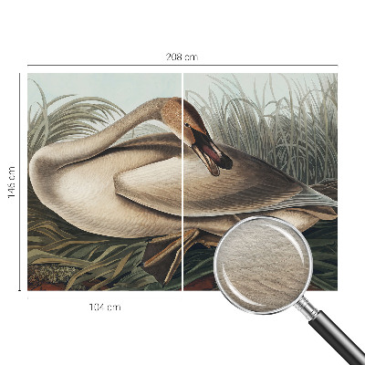 Papier peint panoramique facile à poser avec un motif d'oiseau naturel