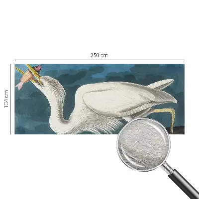 Papier peint panoramique facile à poser avec un oiseau tenant un poisson