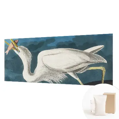 Papier peint panoramique facile à poser avec un oiseau tenant un poisson