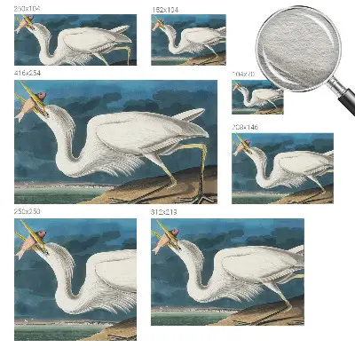 Papier peint panoramique facile à poser avec un oiseau tenant un poisson