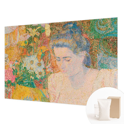 Papier peint photo avec un portrait floral