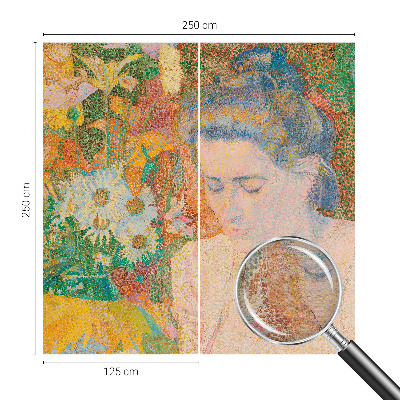 Papier peint photo avec un portrait floral