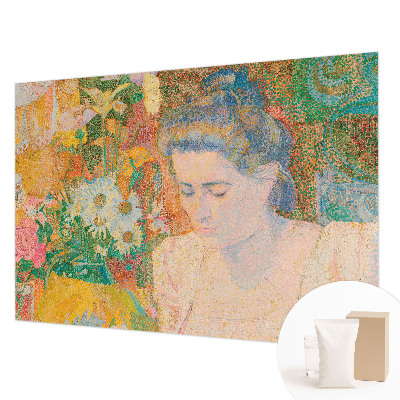 Papier peint photo avec un portrait floral