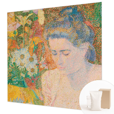 Papier peint photo avec un portrait floral