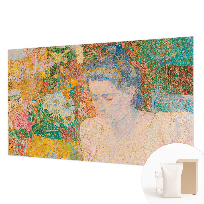 Papier peint photo avec un portrait floral