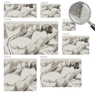 Tapisserie murale représentant une figure allongée